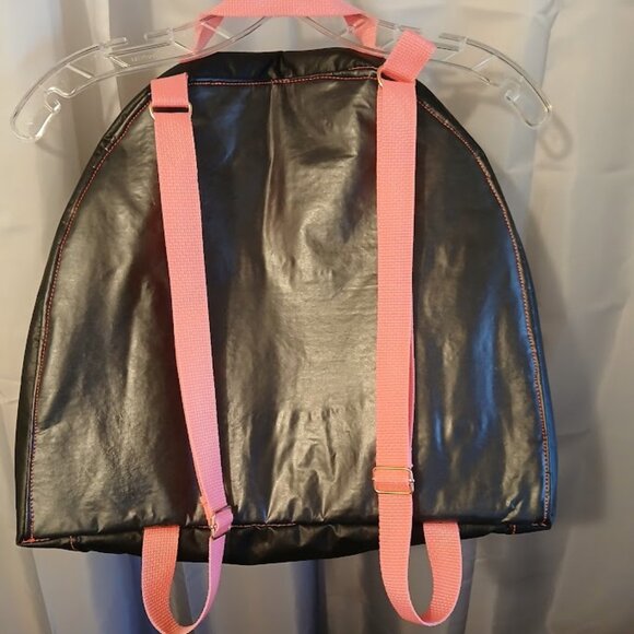 New Repurposed Anonymous Hoodie Backpack Black Bright Pink studded Oversized Bag - Picture 8 of 13